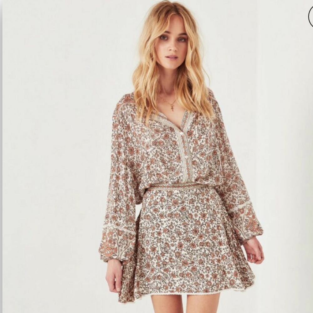 Spell & The Gypsy Jasmine Mini Skirt in Cream